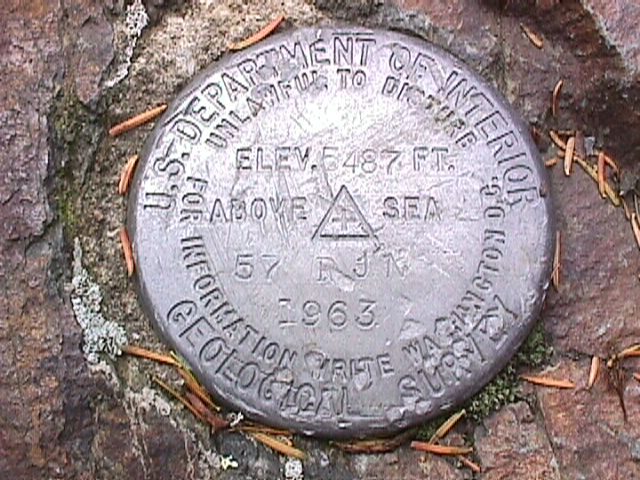 U.S. Dept of Interior Geological Survey marker 1963 - 5487'